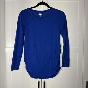 Old Navy Women Maternity Fitted Long Sleeve Top Blue SMALL